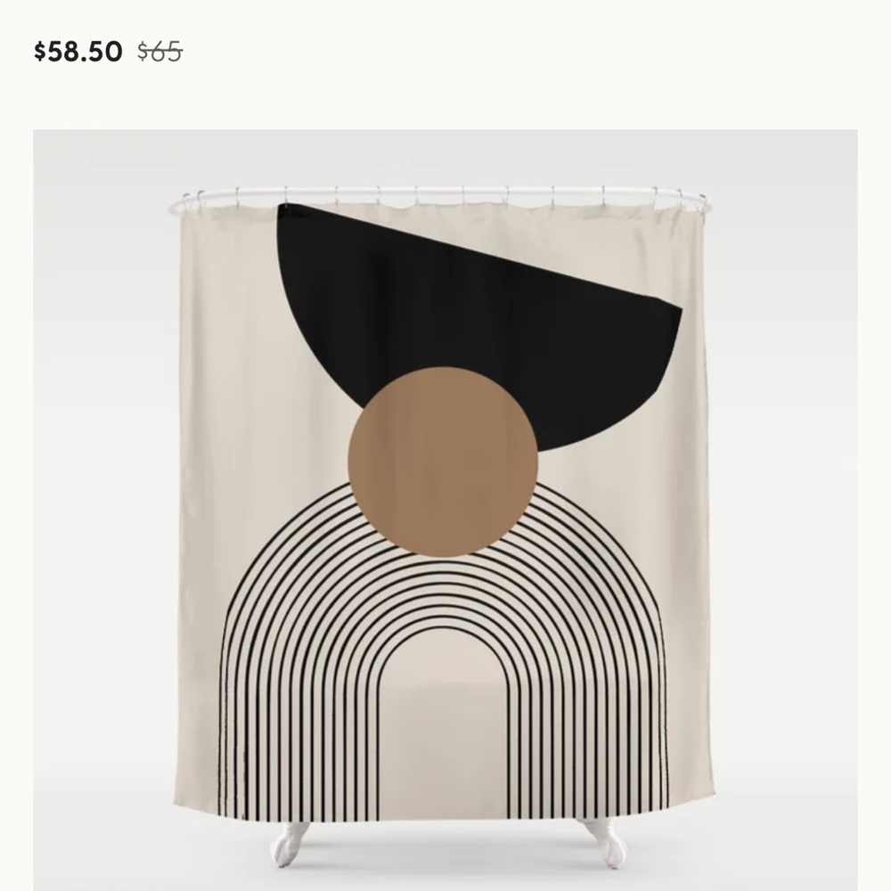 Society 6 Black and Brown Abstract Shower Curtain